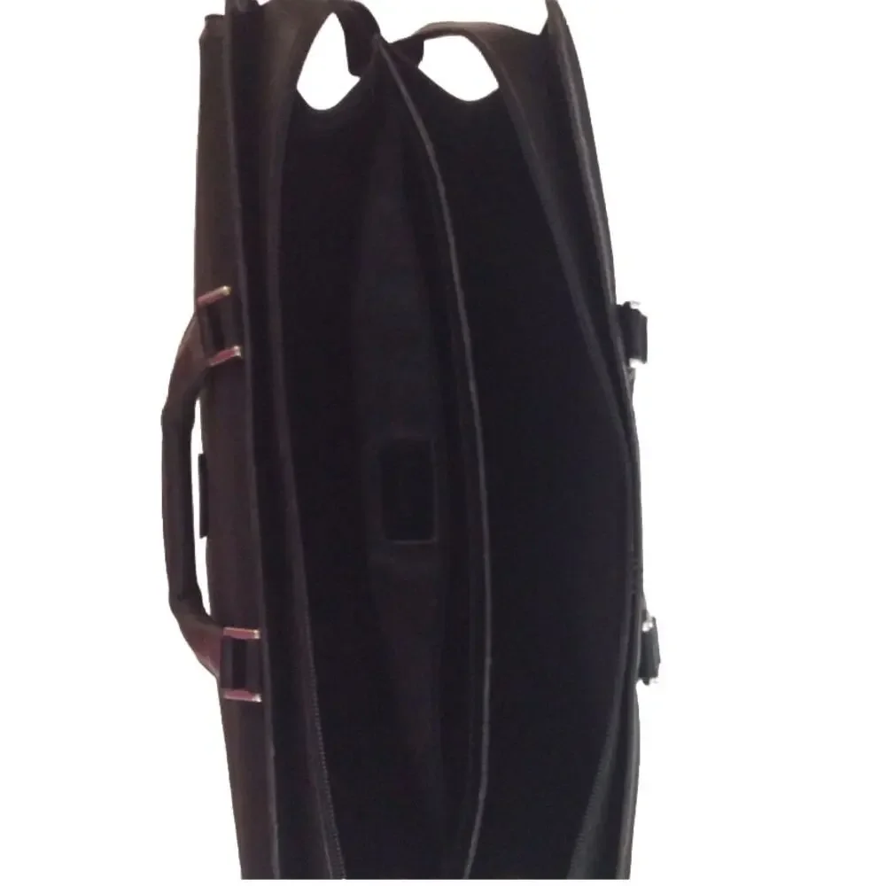 St. John Briefcase/Large Satchel/Black With Gold Hardware